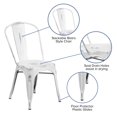 thumbnail image 2 of Chaise empilable intérieure/extérieure en métal vieilli blanc, 2 of 9