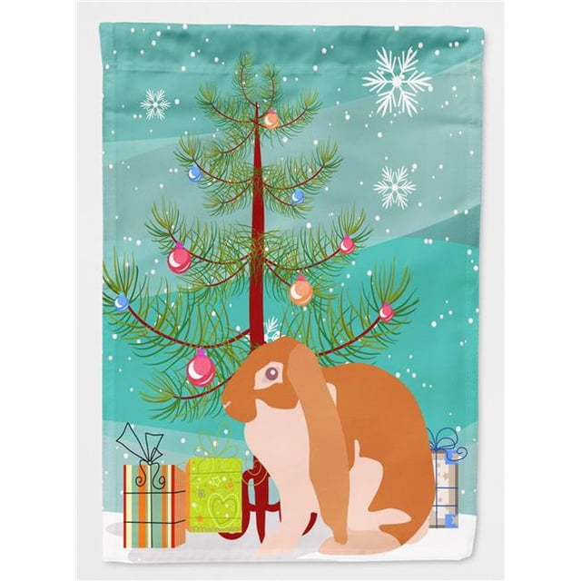 Carolines Treasures BB9329CHF English Lop Rabbit Drapeau de Noël - Taille Maison en Toile