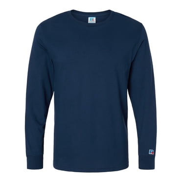 Russell Athletic Mens Combed Ringspun Long Sleeve T-Shirt, L, J Navy