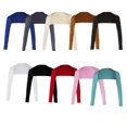 thumbnail image 3 of Ramadan Solid Open Cropped Stretchy Modal Full Arm Cover Shrug Hijab White Modal shawl White, 3 of 10