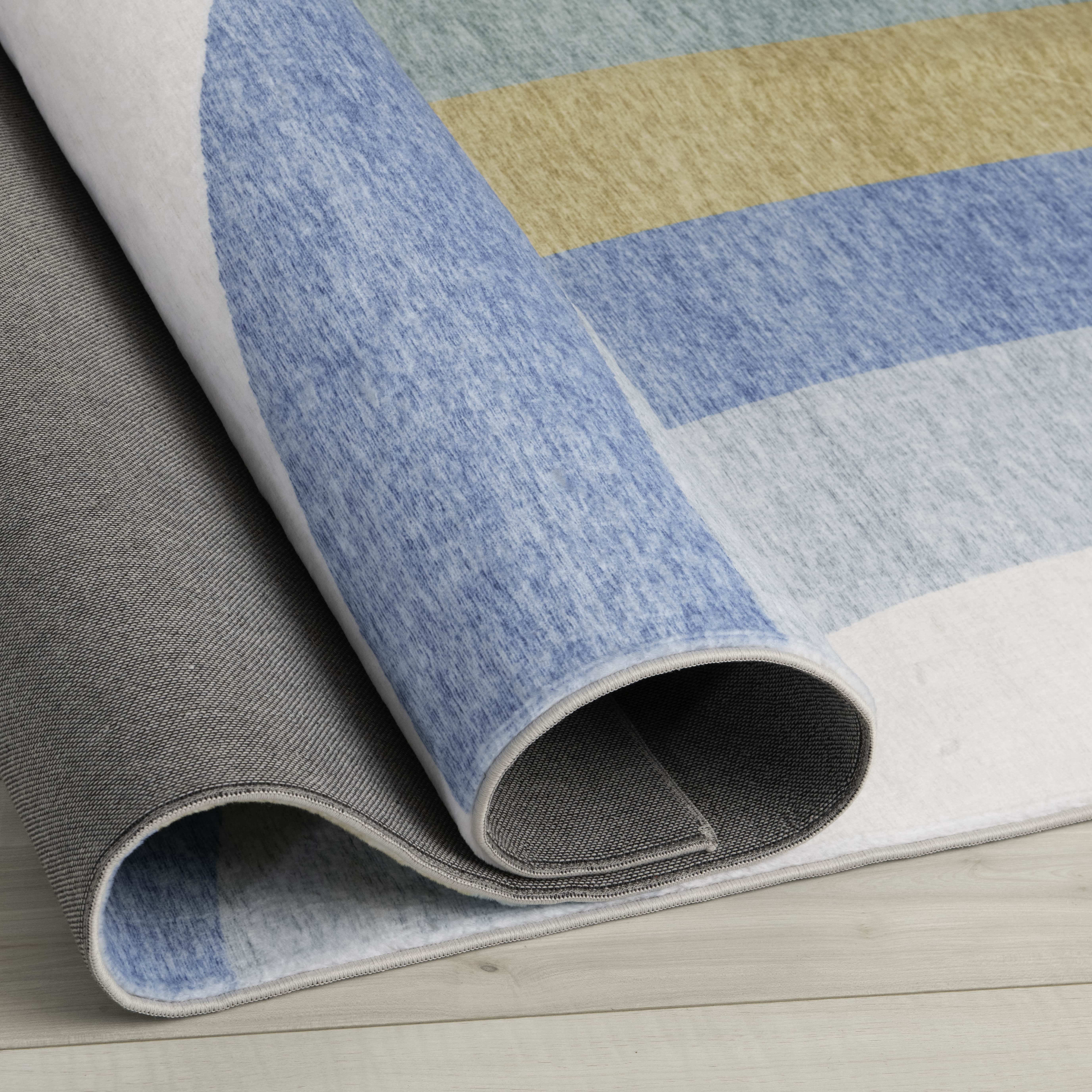 Tapis doux pour la zone de jeu Rug Branch Soft Steps Rainbow, bleu clair ivoire - Garcons et filles dans la salle de jeux, la chambre d'enfant, la chambre