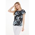 thumbnail image 2 of Women's Hawaiian Off-Shoulder Ruffle Muumuu Top in Midnight Bloom S, 2 of 5