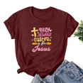 thumbnail image 1 of EGNMCR Chemises de Pâques pour Femmes Chemises Imprimées Manches Courtes Décontractées Col Rond T-Shirts pour Femmes, 1 of 3