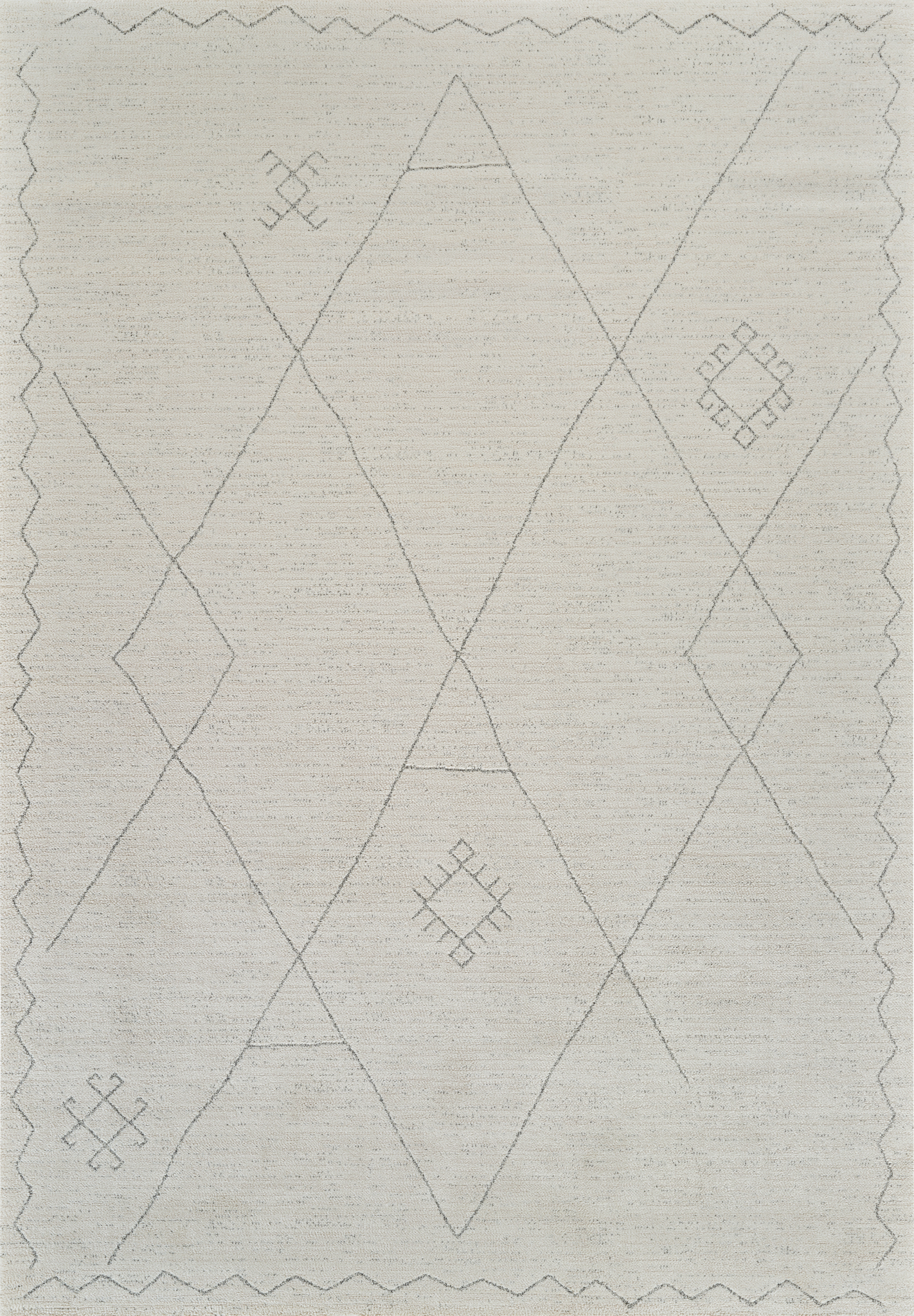 Tapis d'interieur abstrait Rug Branch Casa, beige creme, boheme - Salon, chambre, salle a manger et cuisine