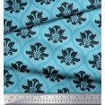 thumbnail image 3 of Soimoi Velvet Fabric Ogee Damask Print Sewing Fabric Yard 58 Inch Wide, 3 of 5
