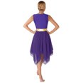 thumbnail image 4 of zdhoor Robe de Danse Maman et Moi Métallique Sans Manches Ballet Louange Moderne Lyrique Costume de Performance Violet G, 4 of 8