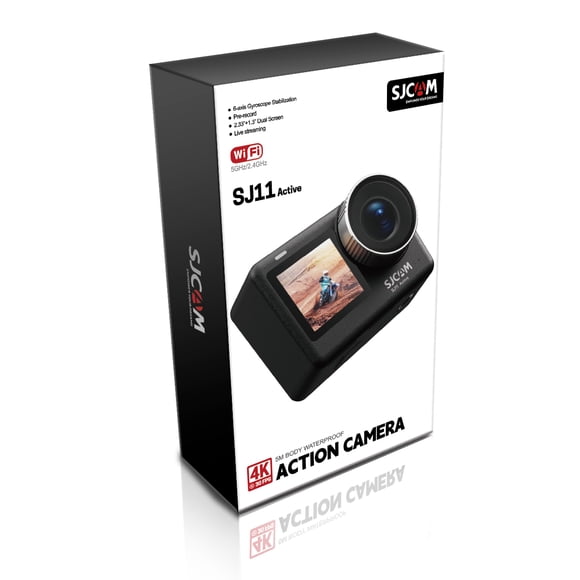 SJCAM SJ11 Caméra d'Action Active 4K 30 Ips Étanche 5 m, Stabilisation Gyroscopique 6 Axes, Écran Tactile 2,33′′, Wi-Fi Double 2,4 G et 5 GHz, Prend en Charge la Diffusion en Direct