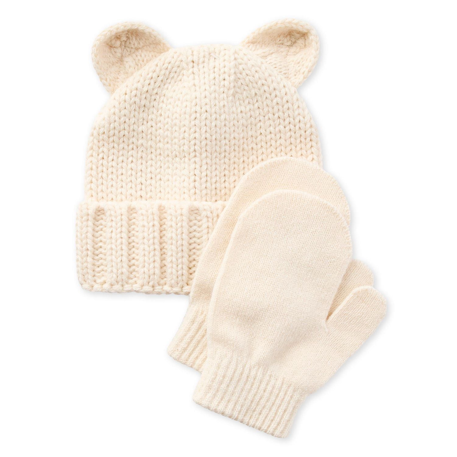 George Baby Girls' Two Piece Beanie and Mittens Set