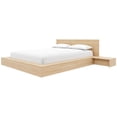 thumbnail image 4 of Nexera Kanso 4-Piece Queen Size Low Platform Bedroom Set, Natural Blonde Oak, 4 of 6