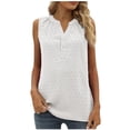 thumbnail image 1 of Timegard Women Summer Tank Tops V- Neck Button Mesh Sleeveless Lightweight Casual Loose Tops Blouse, 1 of 7