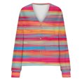 thumbnail image 4 of MeetoTime Women's 2024 Fall Knit Cardigans Open Front Long Sleeve V Neck Button Loose Cardigan Sweaters, 4 of 5