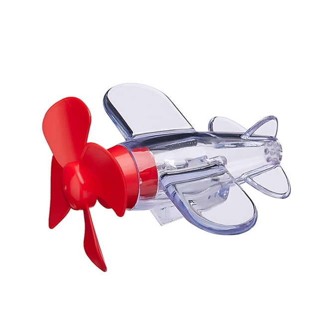 Red Transparent Luminous Motorcycle Helmet Ornament Rotatable Small Airplane Decoration Light Up Bike Accessories For Motorcycle Bicycle Helmets Wind Resistant Propeller Fun Riding Gear