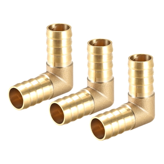 Unique Bargains Raccord de Tuyau en Laiton à Ardillon 16 mm Coude à 90 Degrés Connecteur de Tuyau Coupleur Adaptateur de Tubing 3 Pcs