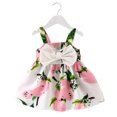 thumbnail image 2 of EGNMCR Vêtements pour Bébé Fille Vêtements pour Bébé Fille Tenue pour Nourrisson Imprimée Citron Robe Princesse Sans Manches Gallus, 2 of 5