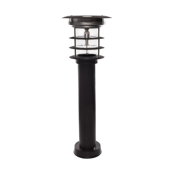 Black Stainless Steel Bollard Solar Light w/EZ Anchor