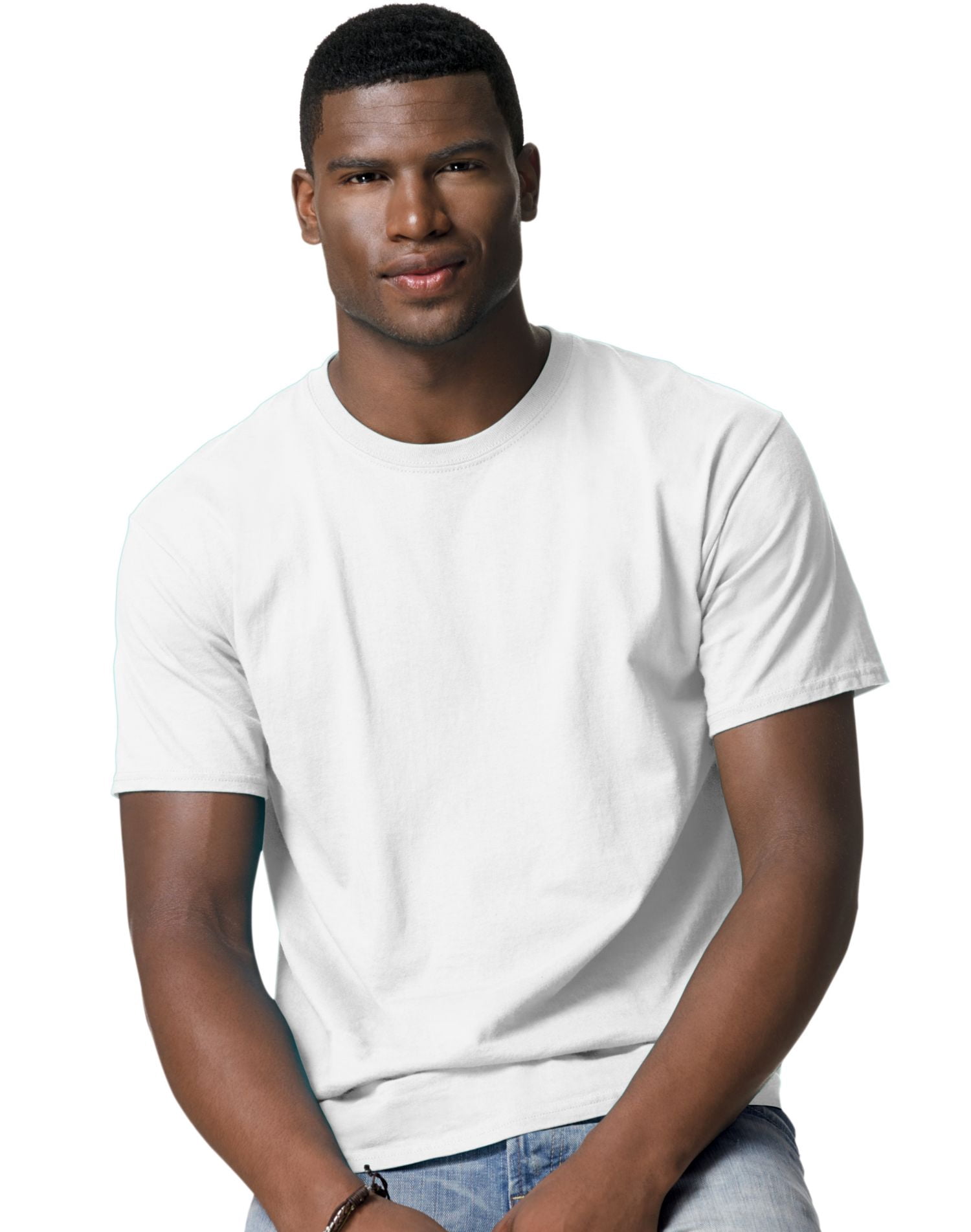 Hanes TAGLESS Men`s T-Shirt - Best-Seller, 6XL, White