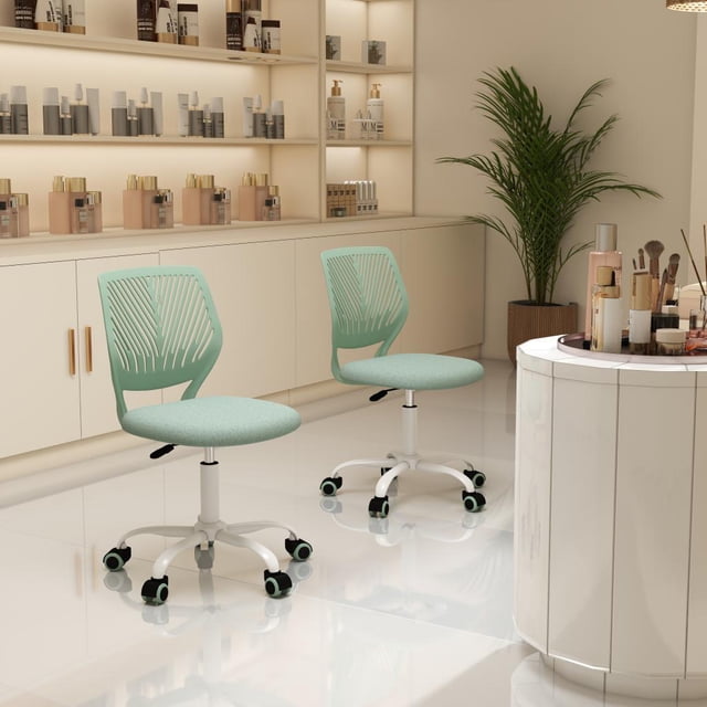 Homy Casa Tabouret de Travail à Hauteur Réglable avec Rotation à 360°, Conception Ergonomique et Roulettes Silencieuses pour Salon de Beauté, Studio de Manucure et Poste de Maquillage
