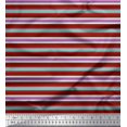 thumbnail image 2 of Soimoi Tissu Modal Satin Imprimé à Rayures Horizontales Tissu au Mètre 42 Pouces de Large, 2 of 5