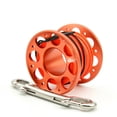 thumbnail image 1 of MesaSe Keep Diving Aluminium Spool Reel Polyester Rope Hanging Rotatable Reels Freediving Underwater Accessories with Double End Hook Gold 30m, 1 of 8