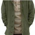 thumbnail image 4 of RXIRUCGD Manteau Décontracté pour Homme, Printemps et Automne, Uni, à Poches, à Boutons, Style Rétro, en Coton, à Capuche, Vert Armée, Taille : L, 4 of 7