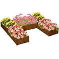 thumbnail image 1 of Outsunny Bricolage Ensemble de 5 Bacs de Jardin Surélevés pour l'Extérieur, Brun, 1 of 10