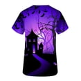 thumbnail image 4 of RKSTN Women Tops Short Sleeve V-neck Tops Working Uniform Halloween Printed with Pockets Blouse Scrub Tops, 4 of 5