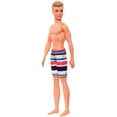 thumbnail image 1 of Barbie Ken Beach Doll Wearing Striped Swimsuit, 1 of 6