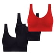 thumbnail image 1 of Bralettes Women Padded Bra Feature V-Neck Wire-Free Bra Style W-1773 Red 3XL, 1 of 6