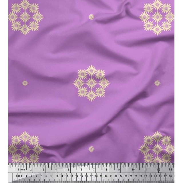 Soimoi Rayon Fabric Artistic Floral Printed Craft Fabric by the Yard 56 Inch Wide