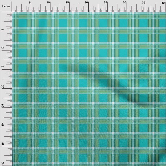 oneOone Silk Tabby Fabric Tartan Check Printed Craft Fabric BTY 42 Inch Wide