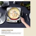 thumbnail image 4 of LIVINGbasics Countertop Hot Plates Single Burner, 1000W Electric Stove with 5 Level Temperature Control, Silver, 4 of 7
