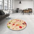 thumbnail image 4 of Ahgly Company Tapis d'Intérieur Lavable à la Machine, Carré, Transitionnel, Kaki et Or, Tapis de Zone, 3 Pieds Carré, 4 of 7
