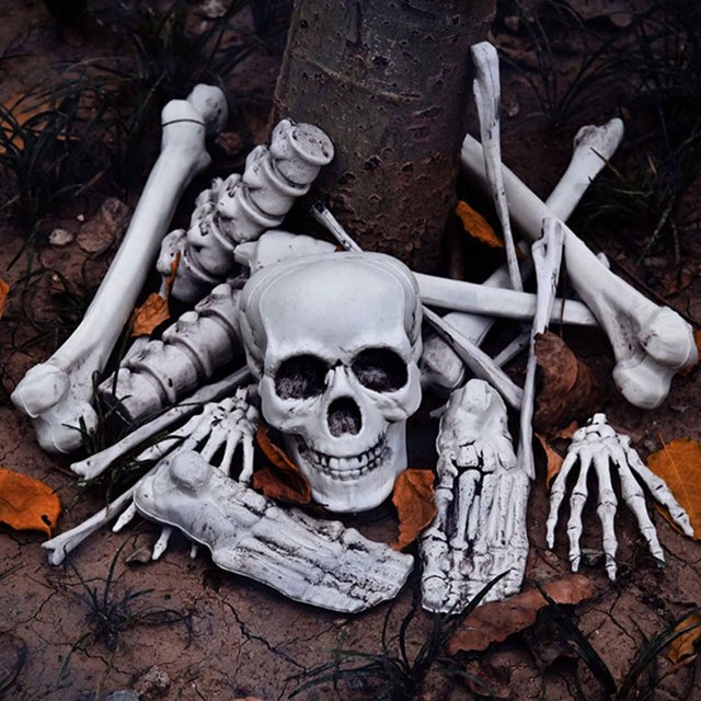 OUNONA Skeleton Bones Decoration Spooky Theme Plastic For Porch Or Pack 40X2.75In