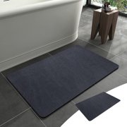 Czzoypi Diatomite Bath Mat, Non-Slip Quick Dry Absorbent Bathroom Floor Mat, Washable Diatom Mud Mat for Shower Tub Sink Front, Anti Slip Rug for Wet Areas, Navy