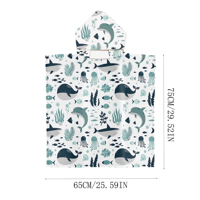 Kids Beach Hooded Beach Changing Towel Swimming Wearable
