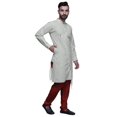 thumbnail image 2 of Atasi Cotton Long Kurta Pajama Set For Men Designer Casual Kurta Pajama Clothing, 2 of 3