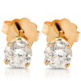 thumbnail image 1 of 1/4ct Round Cut Diamond Studs Earrings 14K Yellow Gold, 1 of 1