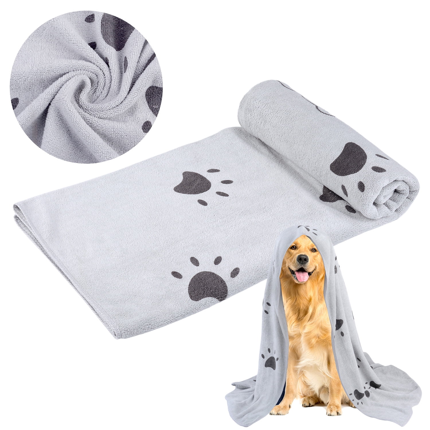 Pet Towel Paw Design Ultra-absorbent Multi-purpose Dog Towel Dog Bath Towel