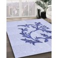 thumbnail image 3 of Ahgly Company Tapis Rond Lavable en Machine Intérieur Transitionnel Bleu Lavande, 5 Pieds Rond, 3 of 7
