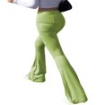 thumbnail image 3 of Pantalon Évasé Taille Haute Côtelé Uni pour Femmes Y2K Mode Urbaine, 3 of 3