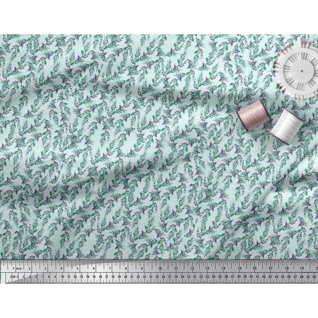 Soimoi Rayon Fabric Berries Leaves Print Sewing Fabric Yard 56 Inch Wide