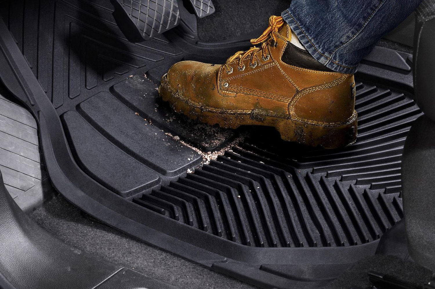 AUTO DRIVE 4-piece Heavy Duty Car Floor Mats Black