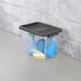 thumbnail image 3 of Sterilite 28 L Stacker Box, Durable Clear Plastic Storage Bin with Latch Lid, Dark Gray, 3 of 8