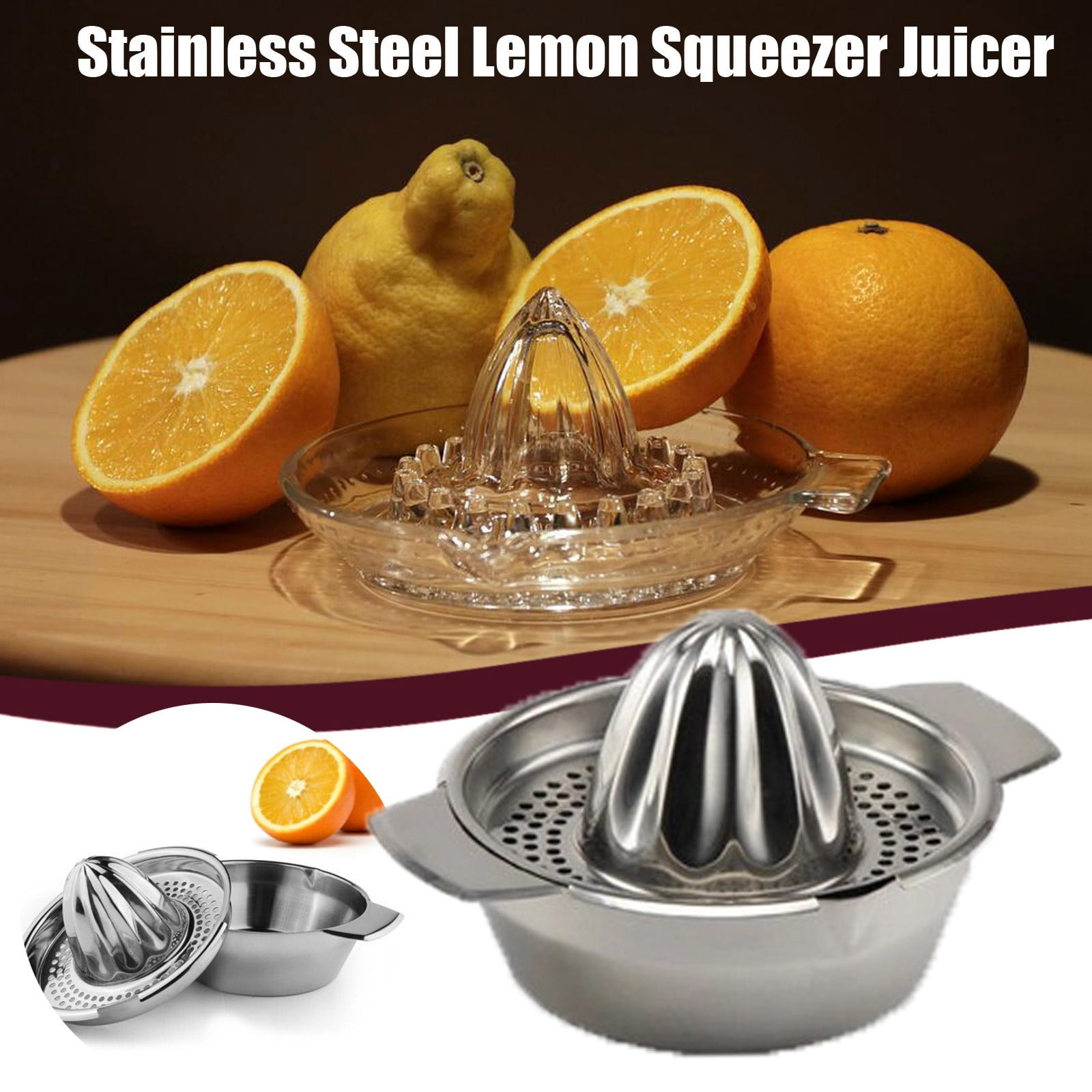 Dvkptbk Dish Towel Presse-Citron en Acier Inoxydable avec Récipient à Bol Oranges Citrons Jus Maison & Jardin