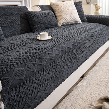 EGNMCR Sofa Cover Washable Non Sliped Plushs Material Suitable For Three Seater Sofas Thick And Soft Sofa Cover Flock Sofa cushion