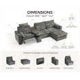 thumbnail image 3 of BEDEEP Canapé Inclinable Électrique 139 Pieds' avec Console d'Appui-tête, Canapé Sectionnel en Chenille Moduar Cloud avec Rangement Ottoman Chaise Longue, Canapé Convertible 4 Places pour Salon RV, Gris, 3 of 9