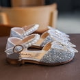 thumbnail image 4 of LSLJS Girls' Sandals Bow Princess Shoes Baby Soft Sole Bright Diamond Dance Performance Shoes, Girl's Sandals, 4 of 6
