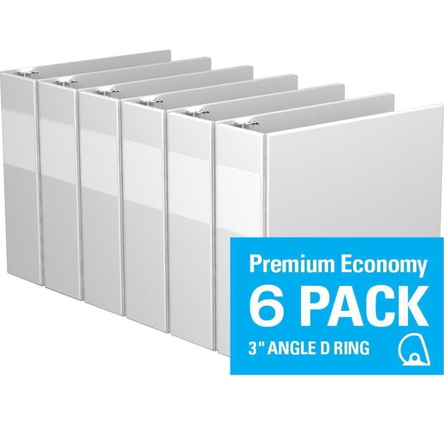 Davis Group, Premium Economy, D Ring, Binder, 6 Pack, 3"