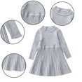 thumbnail image 3 of QUDDERR Robe Chandail Tricotée pour Filles de 1 à 9 Ans, Robe d'Automne Hiver Chaude pour Enfants, Robe Princesse à Manches Longues à Volants pour Bébé, 3 of 9