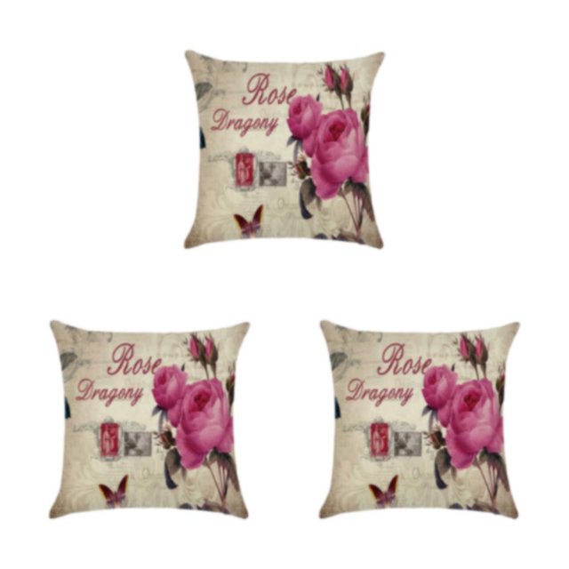 Maytalsory Easy To Change Flowers Pillowcase Addition To Home Decor Polyester Decorative Pillow Cushion Covers Soft Durable kztym001-1 3Set